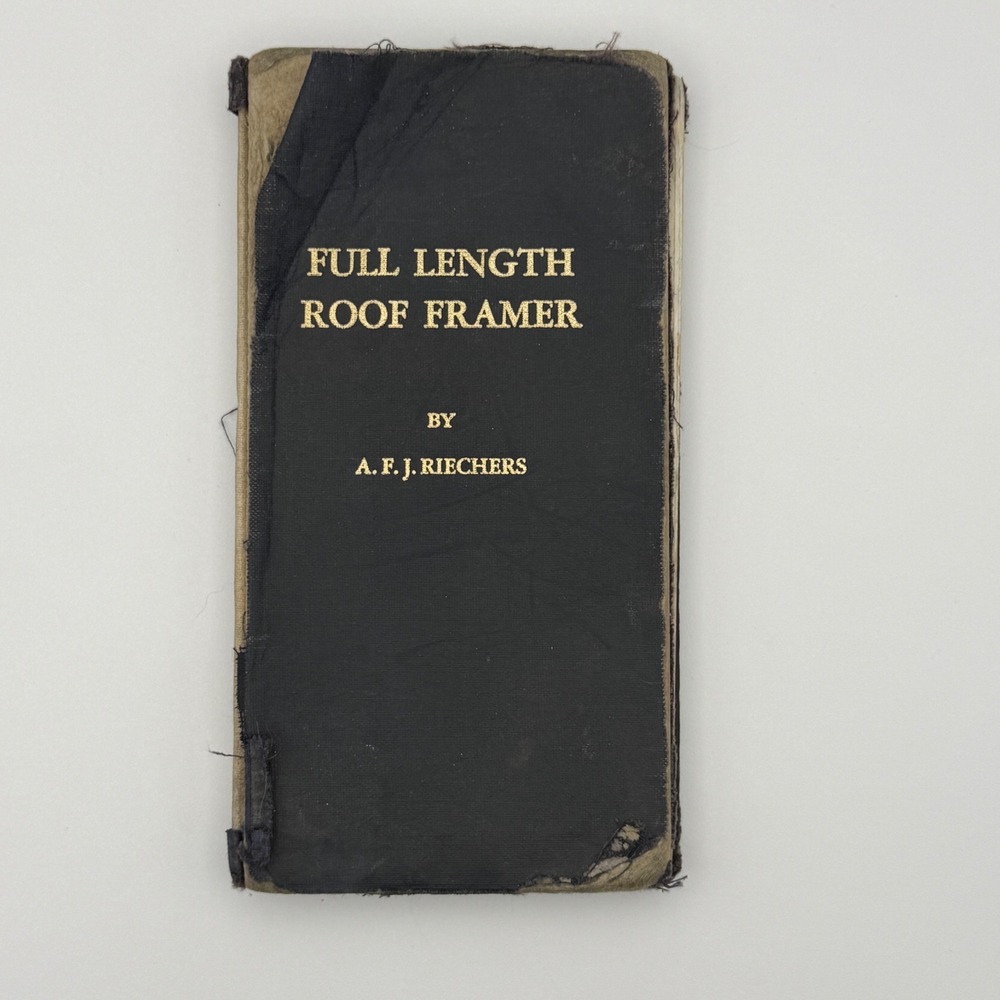 A.F.J. Riechers Full Length Roof Framer Book Fair 20th Edition AS IS